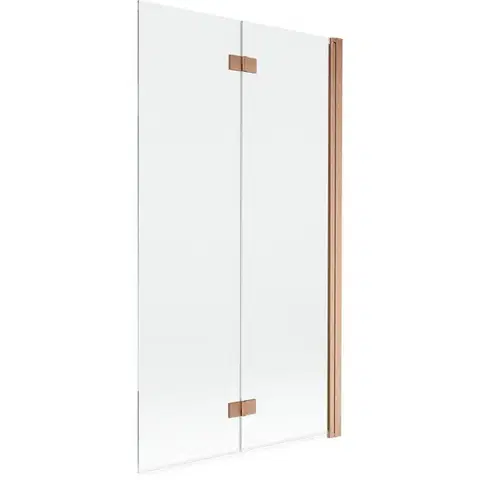 Sprchové dvere MEXEN - MIST vaňová zástena 100x150 cm 6mm 2-s, meď kartáčovaná, číra, pravá 8A9-100-002-65-00-P