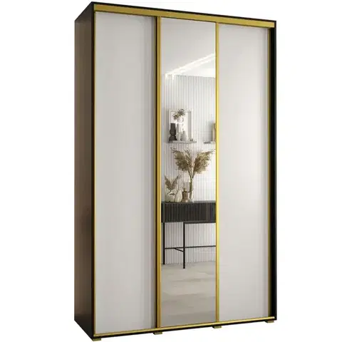 Šatníkové skrine Skriňa 45 Canaris 3 180 čierna/biela/gold
