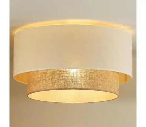 Svietidlá  - Stropné svietidlo BOHO 1xE27/15W/230V pr. 45 cm béžová/hnedá 89644