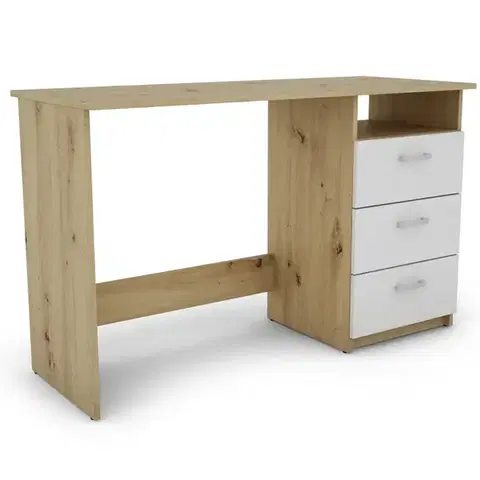 Písacie stoly Písací Stôl Ernesto artisan/biela
