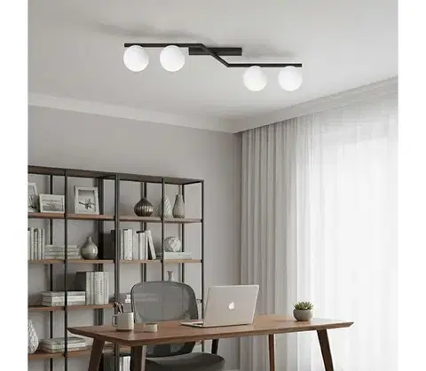 Svietidlá EMIBIG Stropné svietidlo NATON 4xE14/10W/230V čierna/biela 1508/4