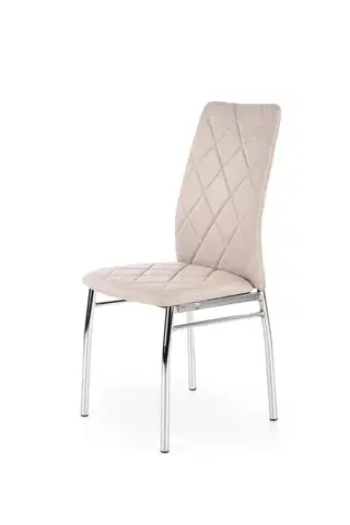 Jedálenské stoličky HALMAR K309 jedálenská stolička svetlobéžová / chróm