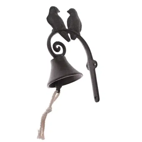 Bytové dekorácie Liatinový zvonček Iron bird, 15 x 23 x 9,5 cm