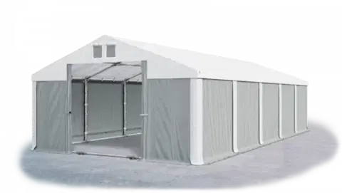 Záhrada Skladový stan 5x10x2,5m strecha PVC 560g/m2 boky PVC 500g/m2 konštrukcie ZIMA PLUS Bílá Šedá Bílá