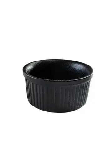 Pekáče a zapekacie misy Kinekus Miska porcelánová na creme brulle, 10 cm, 1ks, čierna