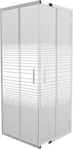 Sprchovacie kúty MEXEN - Rio sprchovací kút štvorcový 80x80 cm prúžky, chróm 860-080-080-01-20