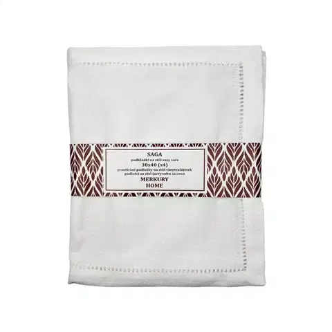 Bytový textil Podložka SAGA biela 30x40 easy care kpl. 4 ks