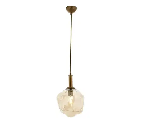 Svietidlá  Závesný luster CRUMPLED s lankom 1xE27/40W/230V bronzový/béžový 301AUR1174