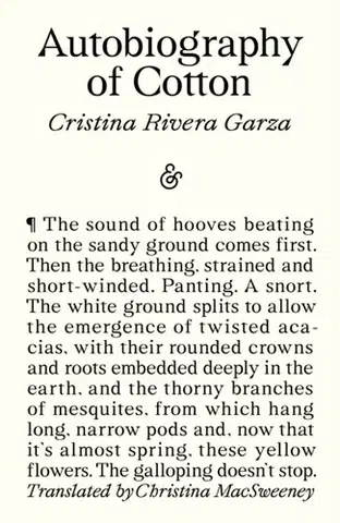 Beletria Autobiography of Cotton - Cristina Rivera Garza