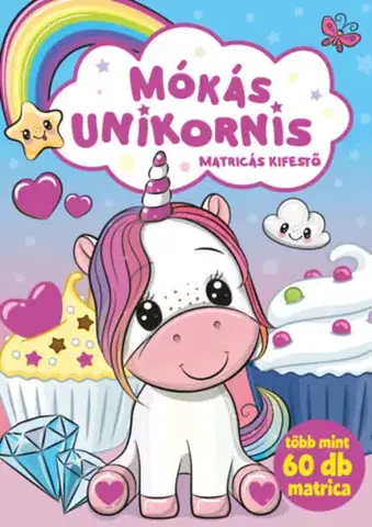 Nalepovačky, vystrihovačky, skladačky Mókás unikornis - Matricás kifestő