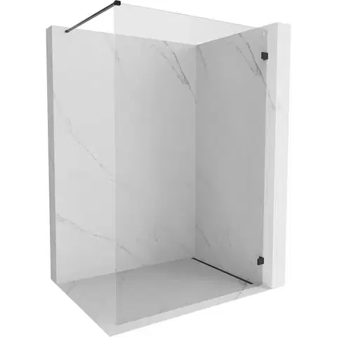 Sprchové dvere MEXEN/S - Lunar Sprchová zástena WALK-IN pravá 60 x 200, transparent 8 mm, čierna 830-060-000-70-00-P