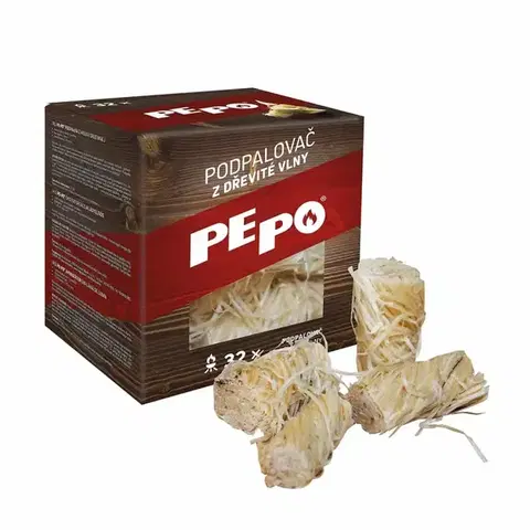 Záhradné grily PE-PO Podpaľovač drevitá vlna 32 podpálení