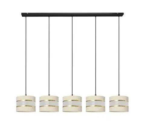 Svietidlá  Luster na lanku HELEN 5xE27/15W/230V krémová/čierna/zlatá W-L 0801/5 BK-B +EC+GO+MAT