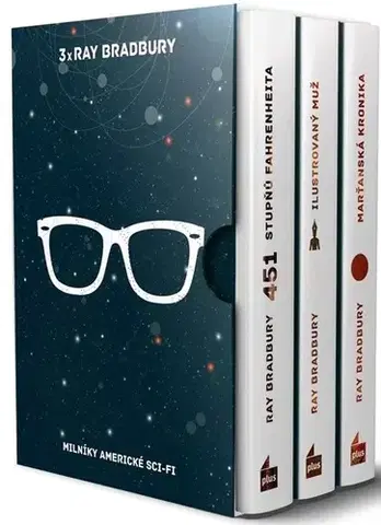 Sci-fi a fantasy Ray Bradbury BOX: 451 stupňů Fahrenheita, Ilustrovaný muž, Marťanská kronika - Ray Bradbury