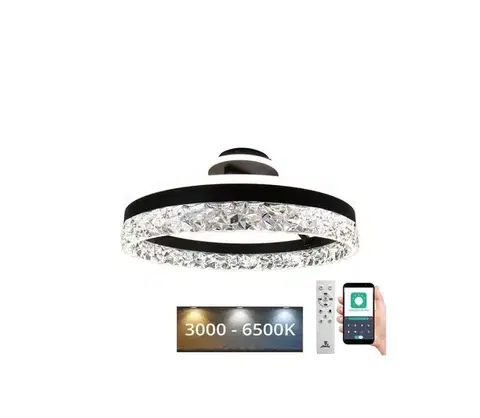 Svietidlá  LED Stmievateľný prisadený luster LED/86W/230V 3000-6500K čierna + diaľkové ovládanie TA1306/B