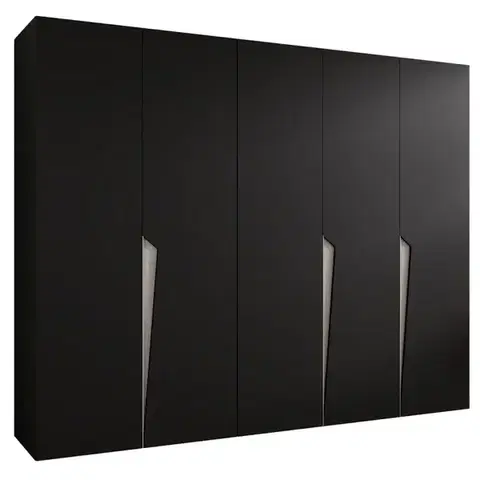 Šatníkové skrine Skriňa Piano 1-250 čierna/kašmír