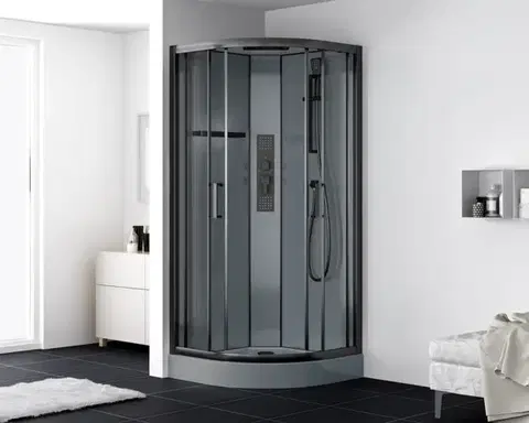 Sprchovacie kúty Sprchový box štvrťkruh 90x90 cm SAT SATBOXS90CT SATBOXS90CT