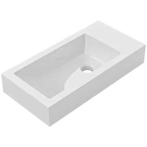 Umývadlá CERANO - Umývadlo z liateho mramoru Sofia - biela lesklá - 50x25 CER-679474
