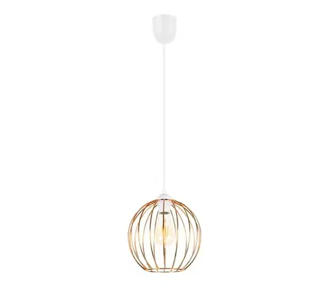 Svietidlá  Luster na lanku MATT 1xE27/60W/230V biela/medená 0861