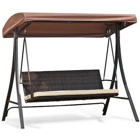Záhradné hojdačky Kinekus Hojdačka Hurghada 240 kg 201x122x182 cm rattan