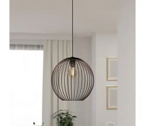 Svietidlá Eglo 901868 - závesné svietidlo ALMANZORA 1xE27/60W/230V čierne 901868