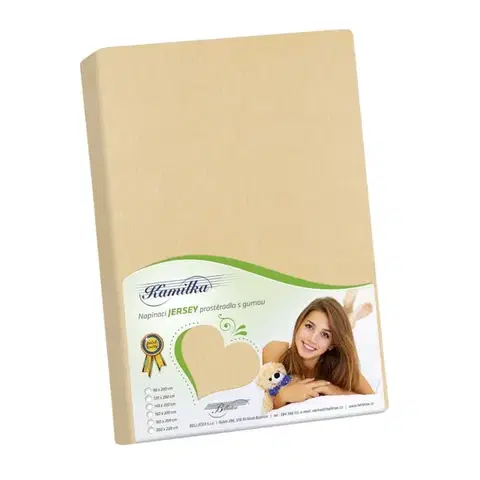 Plachty Bellatex Jersey prestieradlo Kamilka béžová, 120 x 200 cm