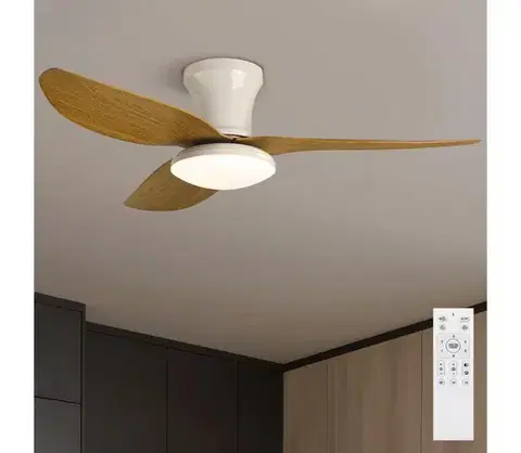 Ventilátory BRILAGI-LED stmievateľný stropný látor LED/30W/230V 3000-6500K bielohnedý+D WF-OSD-009-WHW