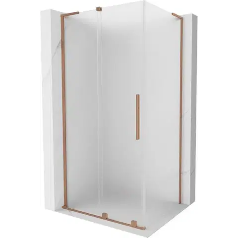 Sprchovacie kúty MEXEN/S - Velar L sprchovací kút, posuvné dvere 110 x 120, dekor, meď kartáčovaná 871-110-120-33-65