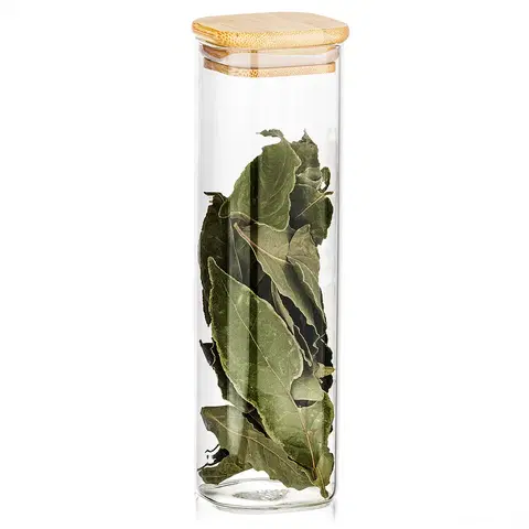 Misky a misy 4Home Sklenená dóza na potraviny s viečkom Bamboo, 540 ml, 540 ml
