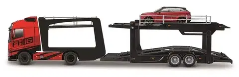 Autíčka a dopravné prostriedky Bburago 1:43 STR FIRE Multicar Carrier - Volvo FH16 w/Land Rover LRX Concept