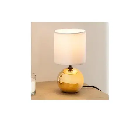 Lampy Atmosphera - Stolná lampa TIMÉO 1xE14/60W/230V zlatá/biela 116289U