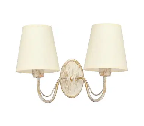 Svietidlá  Nástenná lampa MALBO 2xE27/15W/230V béžová K-2920/2 WT+AB+EC