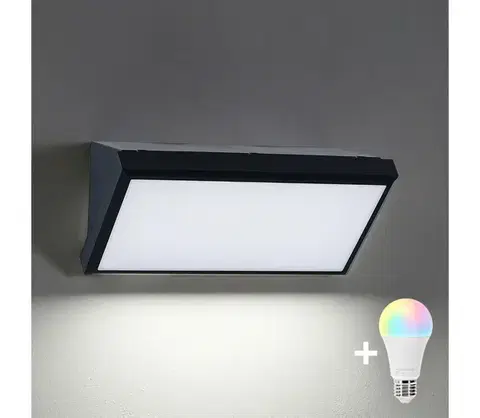Svietidlá BRILAGI - LED RGBW vonkajšie nástenné svietidlo TRIANGLE 1xE27/12W/230V čierna IP65 BG1022+AI0819