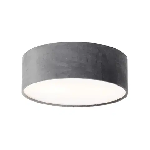 Stropné osvetlenie Moderné stropné svietidlo sivé 30 cm so zlatým vnútrom - Drum