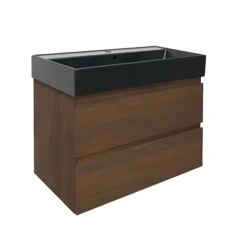 Kúpeľňový nábytok Kúpeľňová skrinka s umývadlom SAT B-Way 80x30x45 cm orech mat BWAY80NUTU4B BWAY80NUTU4B