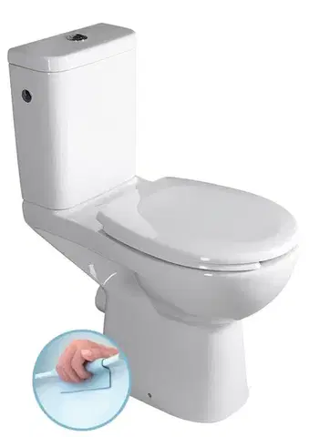 Záchody SAPHO - HANDICAP WC kombi misa zvýšená Rimless, zadný odpad, biela K11-0221
