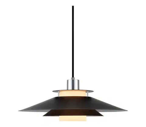 Svietidlá Halo Design 990808 - Závesný luster na lane RIVOLI 1xE27/40W/230V pr. 40 cm čierna/lesklý chróm 990808