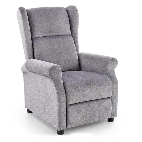 Kreslá HALMAR Agustin M relaxačné kreslo (ušiak) sivá