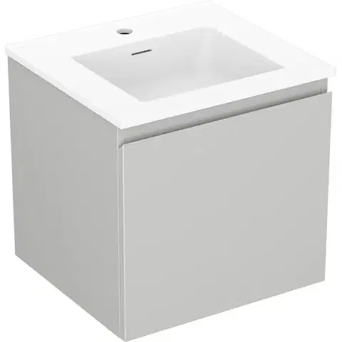 Kúpeľňový nábytok MEXEN/S - Orio kúpeľňová skrinka 50 cm s umývadlom Otis, 1 šuplík, šedá mat/biela mat 91A10-05047-1-BF62-W18M01