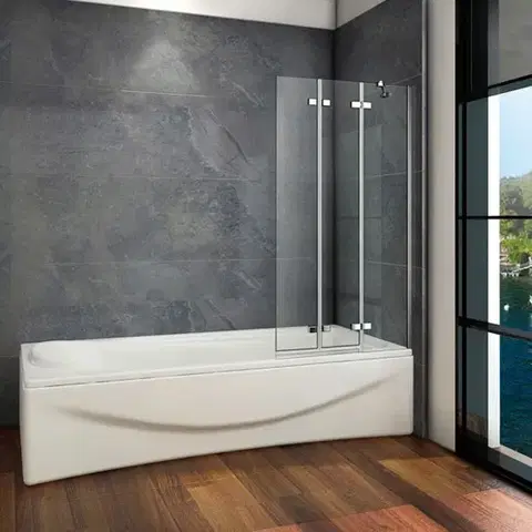 Sprchové dvere H K - Vaňová zástena S3 CLEAR 100x140cm - trojdielna sklopná, číre sklo SE-S3CLEAR100