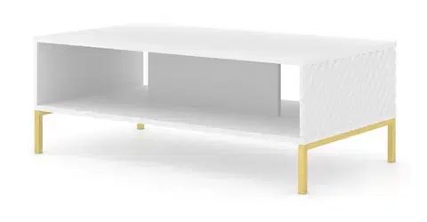 Konferenčné stolíky ArtBm Konferenčný stolík SURF Prevedenie: Biely mat / zlaté nohy