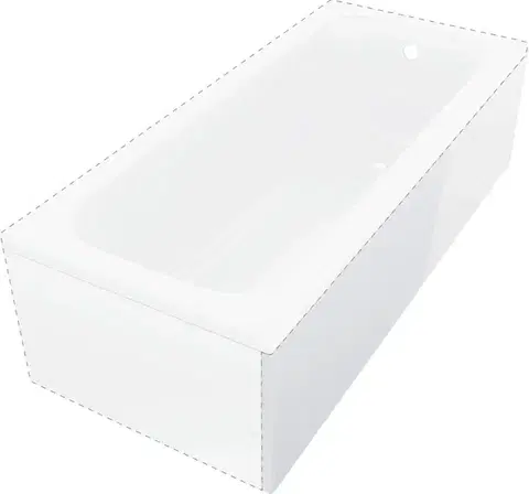 Vane DEANTE - Prizma biely panel na vaňu 170 cm - dlhá strana KTJD017O