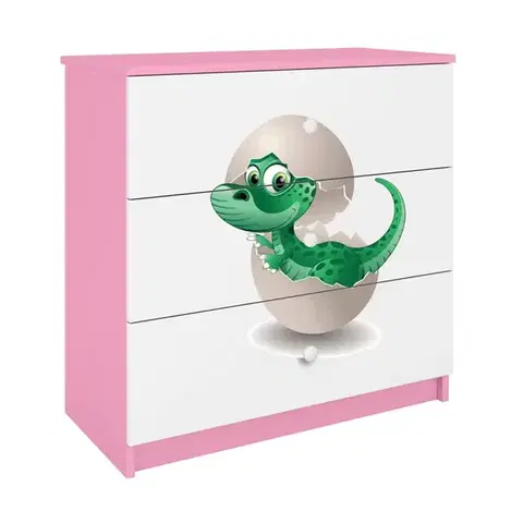 Komody so zásuvkami Detská komoda Babydreams ružová – Dino