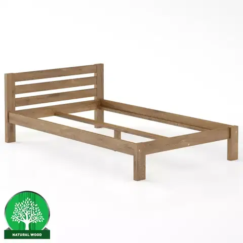 Drevené postele Posteľ borovica LK105–120x200 dub