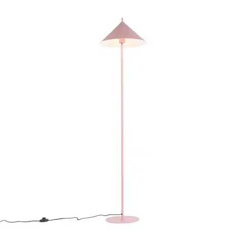 Stojace lampy Dizajnová stojaca lampa ružová - Triangolo
