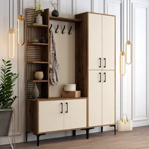 Predsieňové steny Predsieňová stena Viyana DA - Walnut, Cream