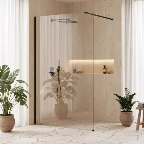 Sprchové dvere REA/S - Sprchová zástena Flexi Transparent / Black 120 KPL-K99160