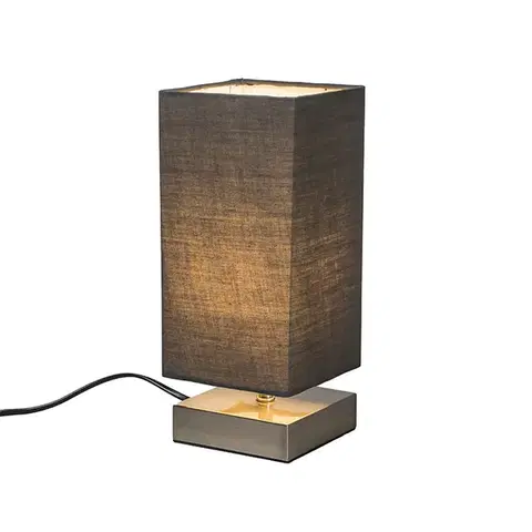 Stolné lampy Moderná stolná lampa sivá s oceľou - Milo