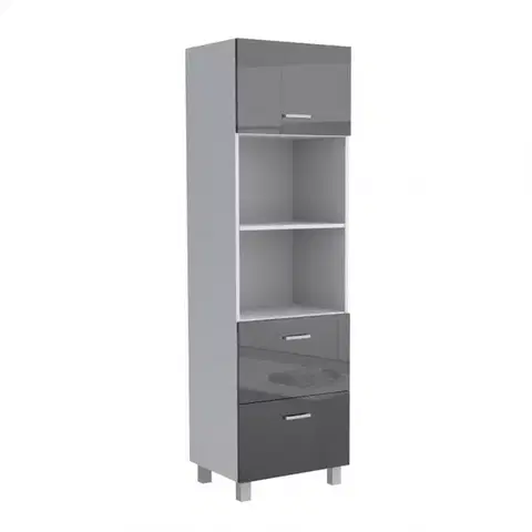 Kuchynské skrinky stojace Kuchynská skrinka Lucjan 60KPM 1F2S 2100 LUX čierna
