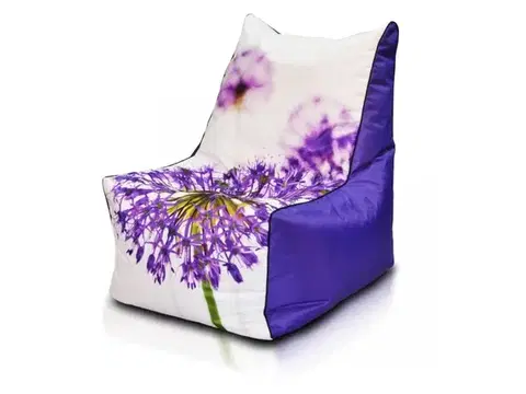 Sedacie vaky a kocky Sedací vak Solid Modern TiaHome - fialové kvety